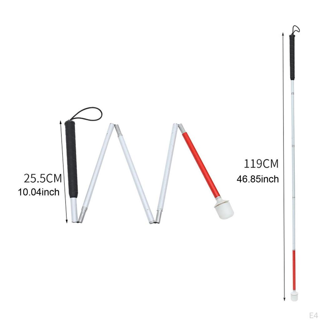 Blind Cane Walker Folding Elderly Lightweighted Aluminum Alloy Trekking Pole 4 Section 112cm