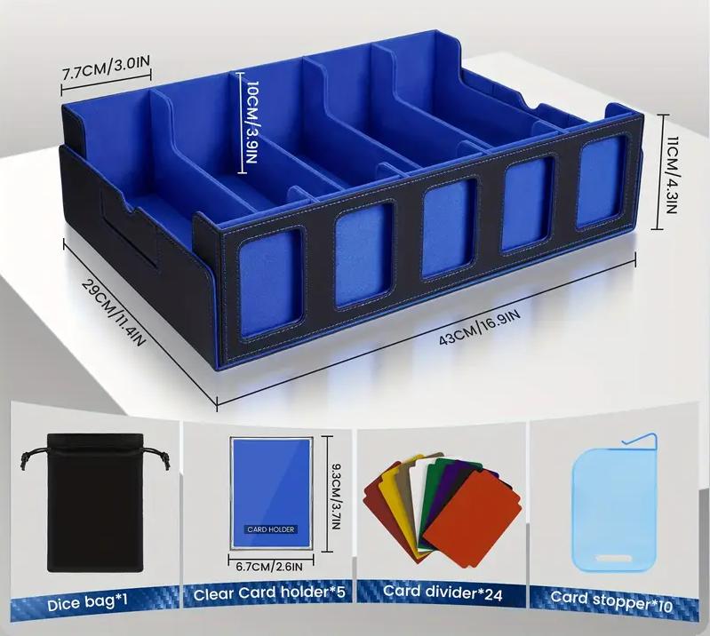 Leather Organizer Case for Collectible Cards Black and Gray