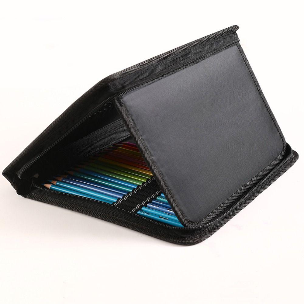 36/48/72 Holes Pen Curtain Black Oxford Painting Pencil Organizer Pencil Bag  Art Supplies