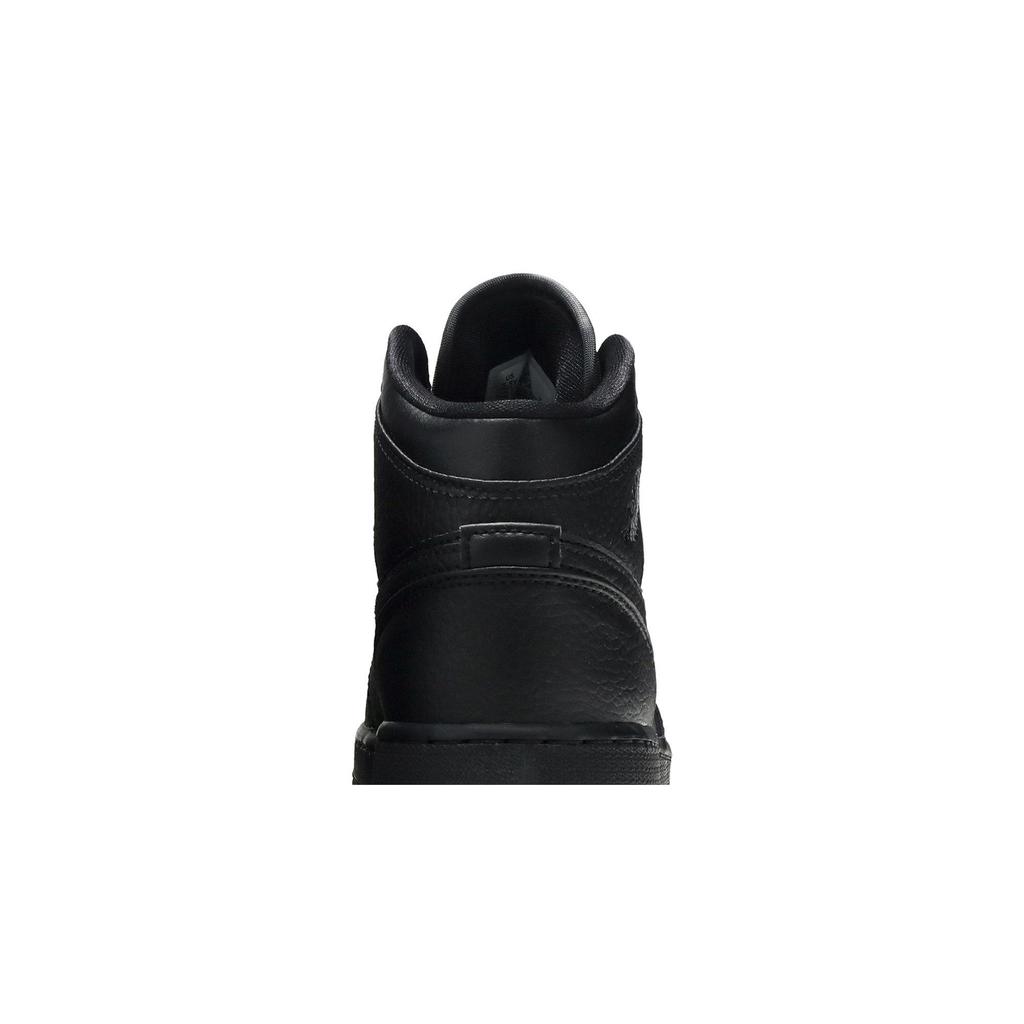 Air Jordan 1 Mid Grade School 'Triple Black' 2020 (Unisex) Black / Black / Black Kids' Basketball Shoes 554725 091