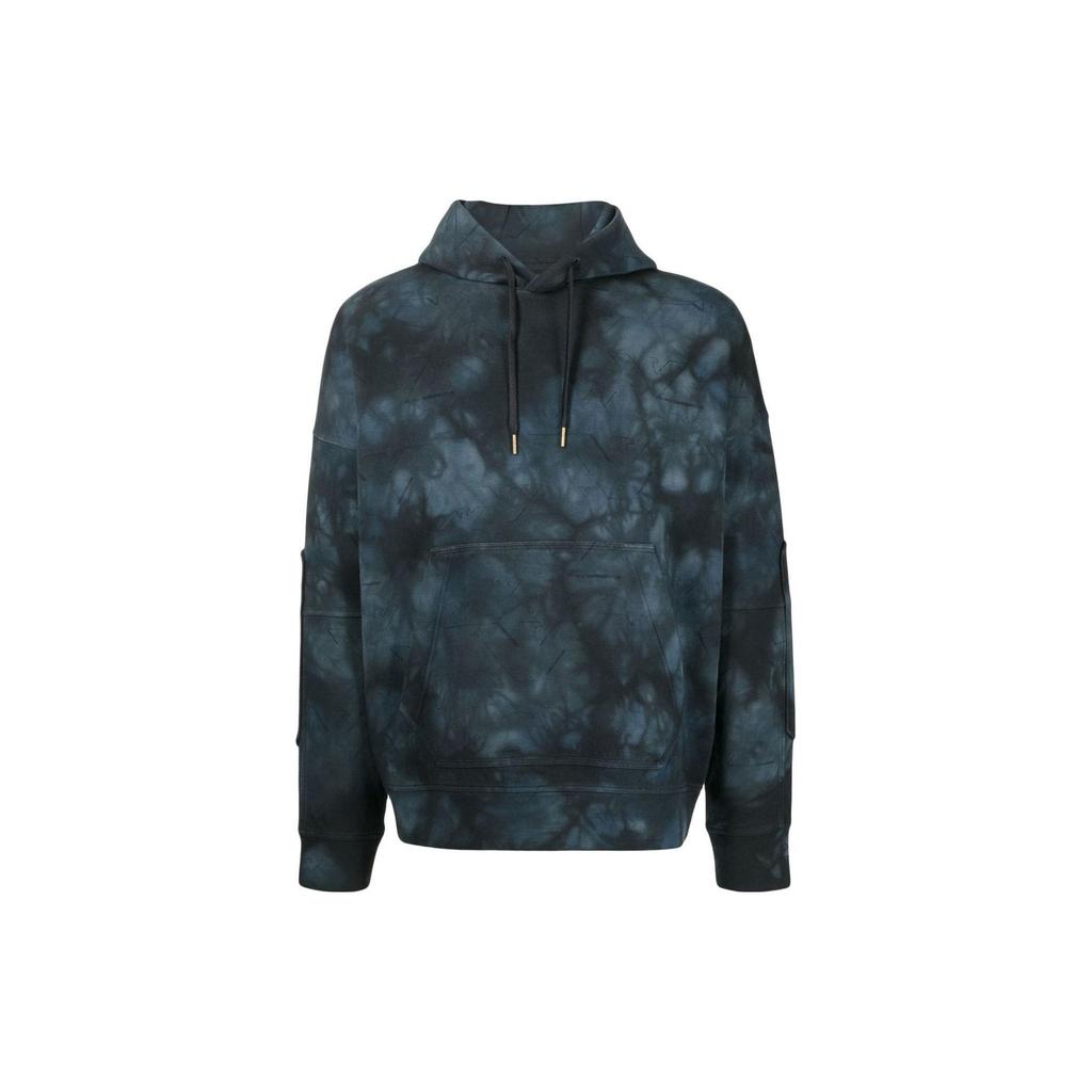 Emporio Armani SS23 Худи с завязками тай-дай Мужские худи Синий 3L1MFU-1JHSZ-F640
