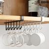 3/6Pcs Shelf Mug Hanger Storage Hooks Simple Installation Under-Cabinet Coffee Mug