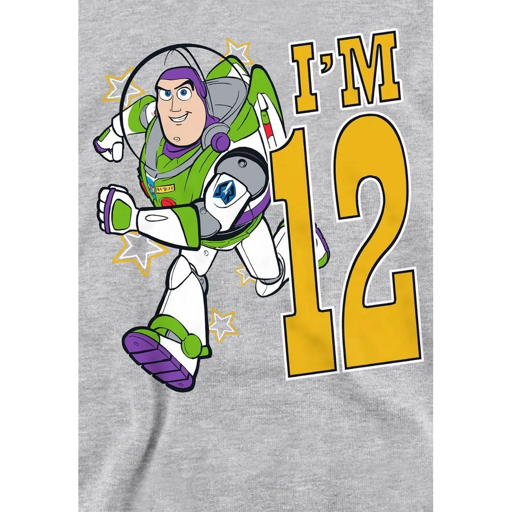 Toy Story Childrens/Kids I'm 12 Buzz Lightyear Heather Birthday Pullover Hoodie