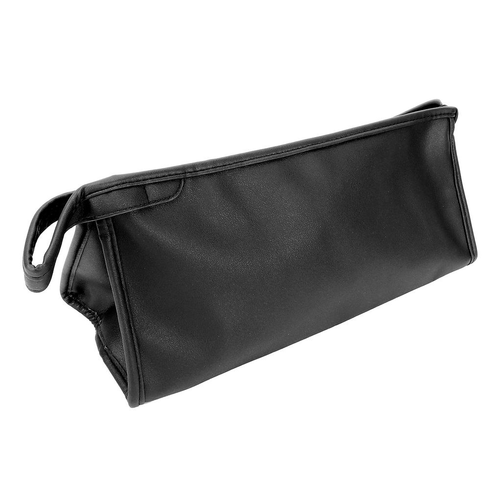 Hair Dryer Storage Bag PU Leather Waterproof Dustproof Carry Bag with Hanging HookBlack
