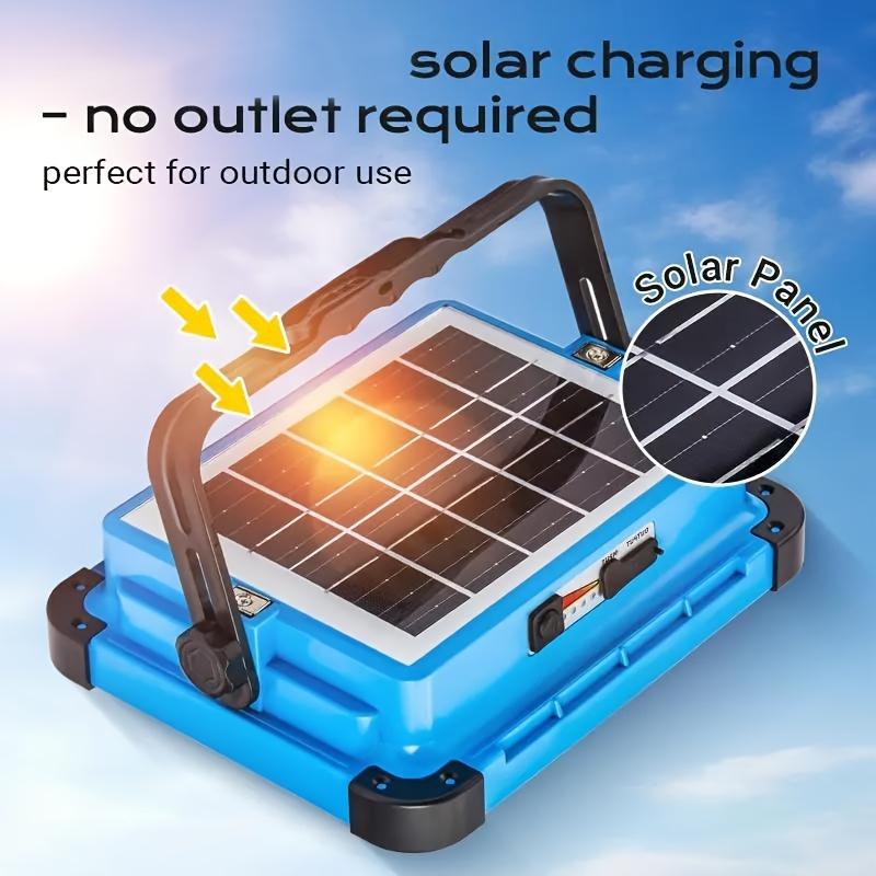 Solar-powered rechargeable LED Work Light 288Super bright5730LED floodlight USB and Type-C Dual-port charging5Portable hook design with multiple