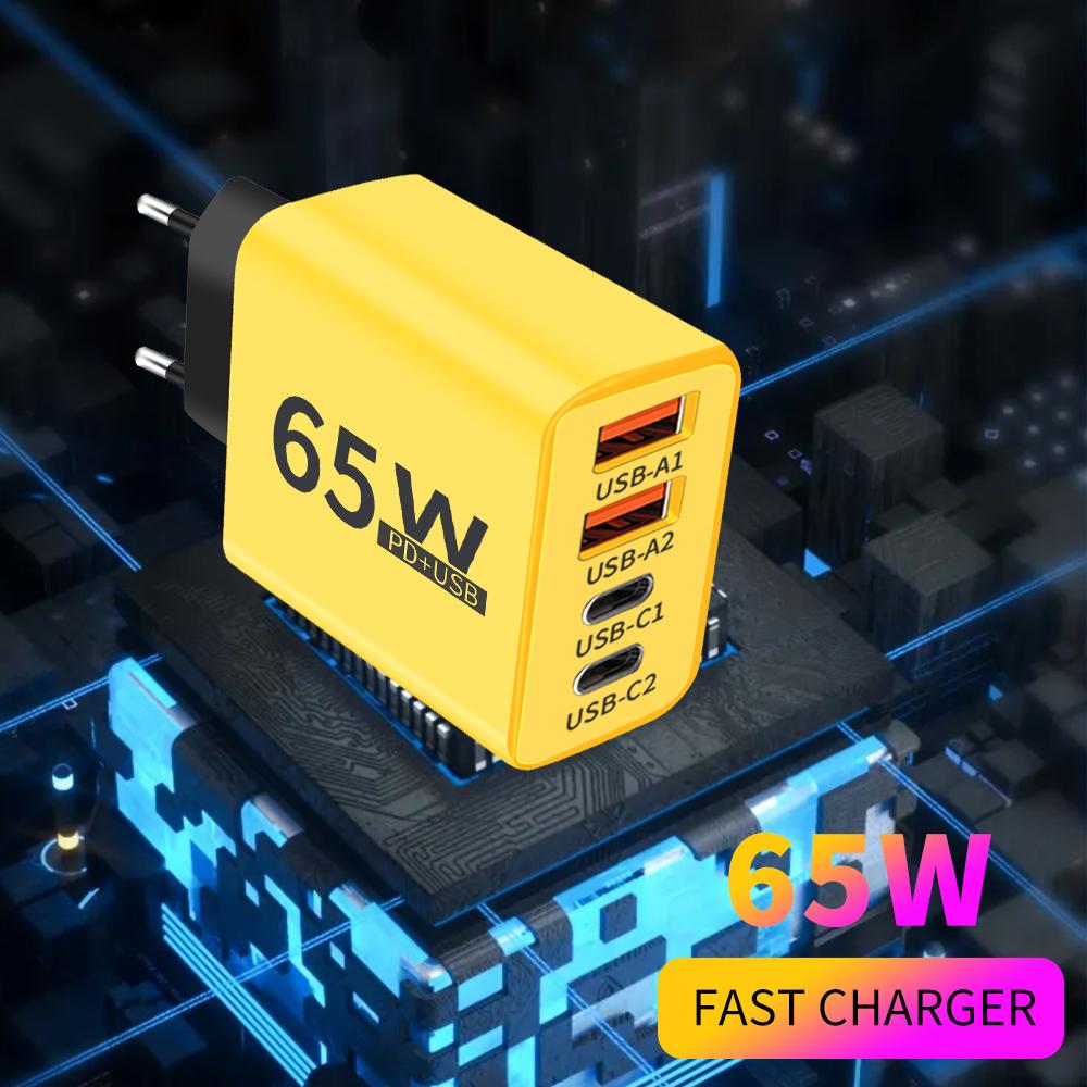 Fast Charger Total 65W Type C Quick Charge 3.0 USB Charger Adapter For iPhone Samsung Xiaomi PD USB C Phone Fast Charging QC3.0