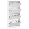 VidaXL Шкаф для обуви 4 откидных ящика белый 80x21x163,5 см 3214364