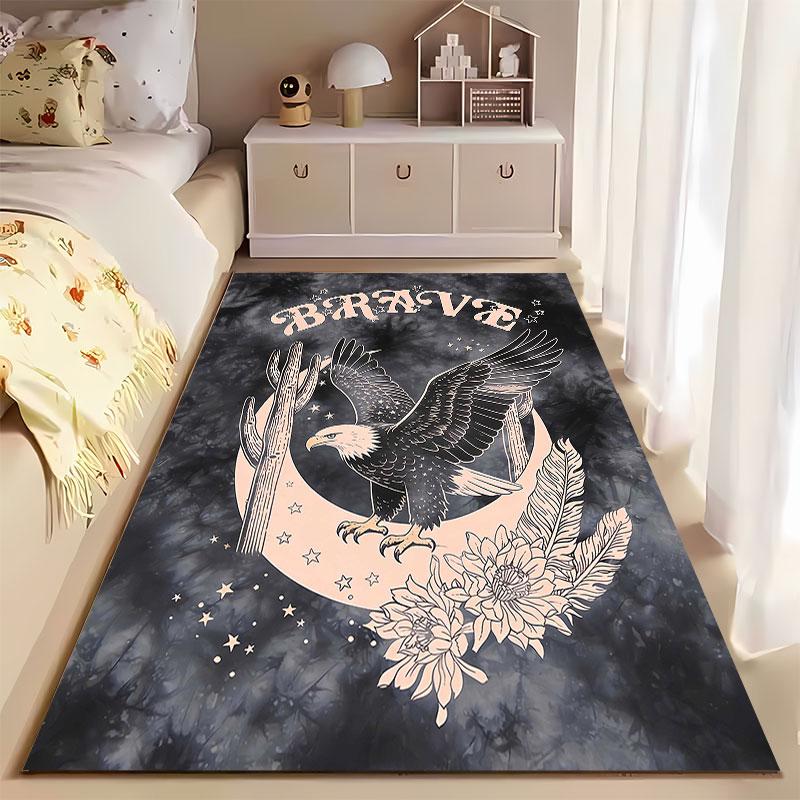 Brave Eagle Moon Design Carpet suitable as a non-slip mat for the living room or bedroom sofa