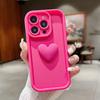 Милый 3D Розовый Силиконовый Чехол-Сердечко для iPhone 16 15 Pro Max 16E 11 12 13 14 15 17 Pro Max 14 Plus 17 Air Матовый Чехол