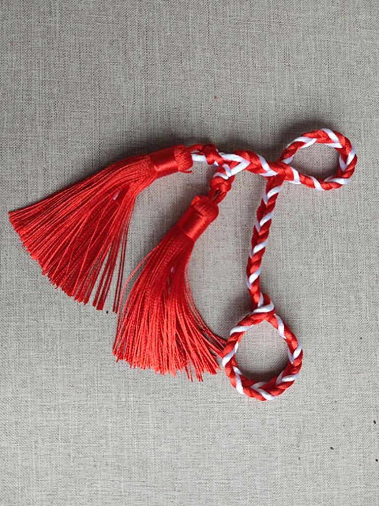 Hand-Woven Recurve Bow String Guard with Finger Tab Anti-Slip Cord