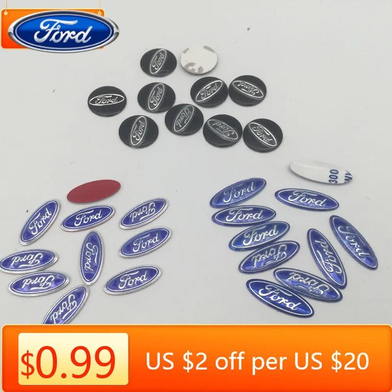 Car Sticker Ford New 2025 Hot 100pcs 3D 14mm 18mm 21mm For ford car key fob case Badge button Badge logo straight folding remote