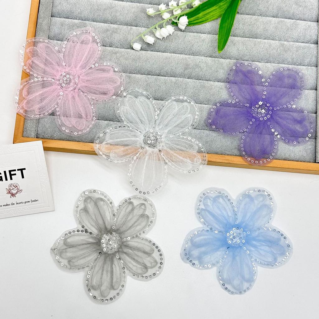 Simple Literary Mesh Sequin Flower Lace Cloth Sticker Diy Accessories Shoes And Hats Sweater Dress Decorative Accessories