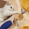 Cat Sisal Scratching Ball Toy Interactive Anti-Bite Sounding Toy Cat Scratcher Sisal Ball with Feather