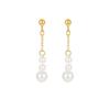 Banyan Tree S925 Silver Three-Pearl Tassel Earrings for Women