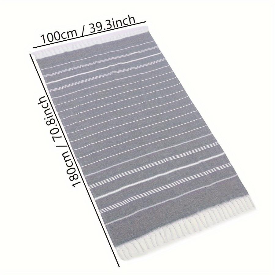 5 шт. Пляжные полотенца из турецкого хлопка, быстросохнущие, легкие, полосатые с бахромой, необходимые для бассейна, плавания и путешествий, синий, зеленый, розовый, красный, серый