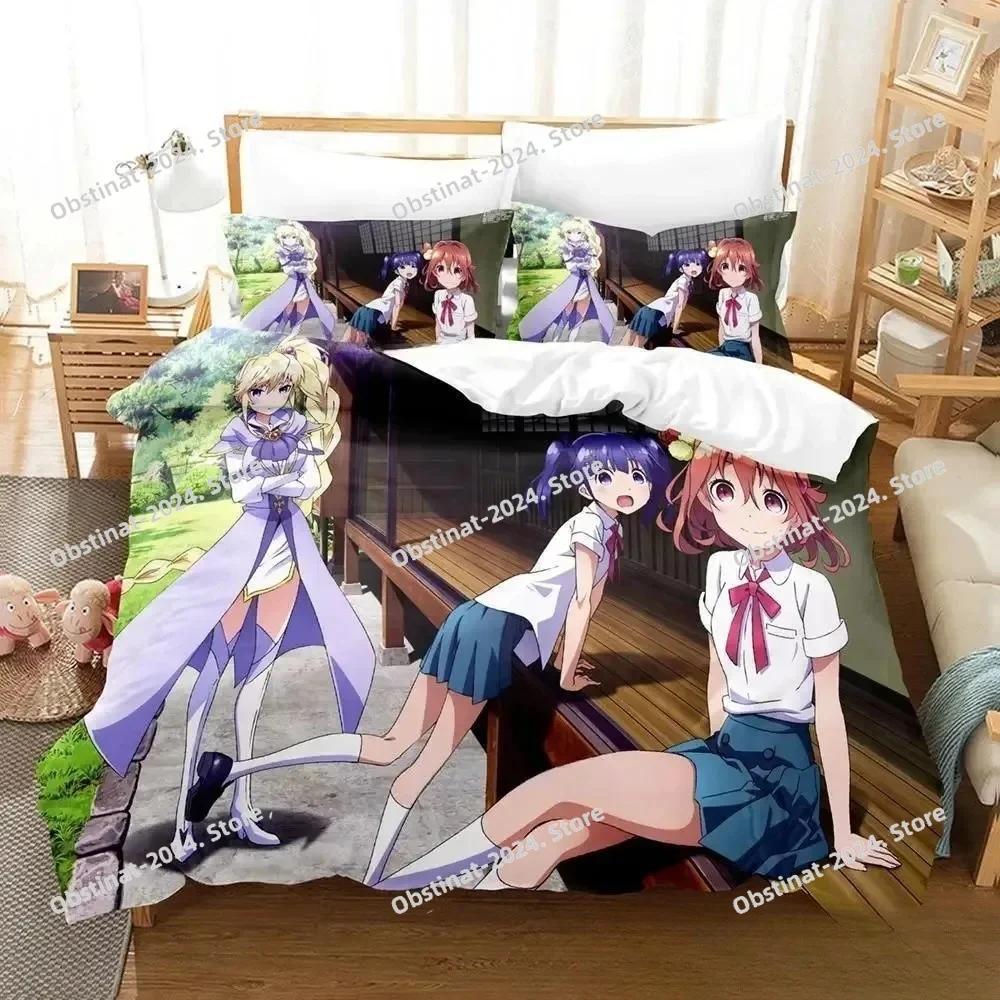 Милый набор постельного белья Soushin Shoujo Matoi С принтом Комплект постельного белья с наволочкой Пододеяльник Мягкий Односпальный Двуспальный Queen Super King Size
