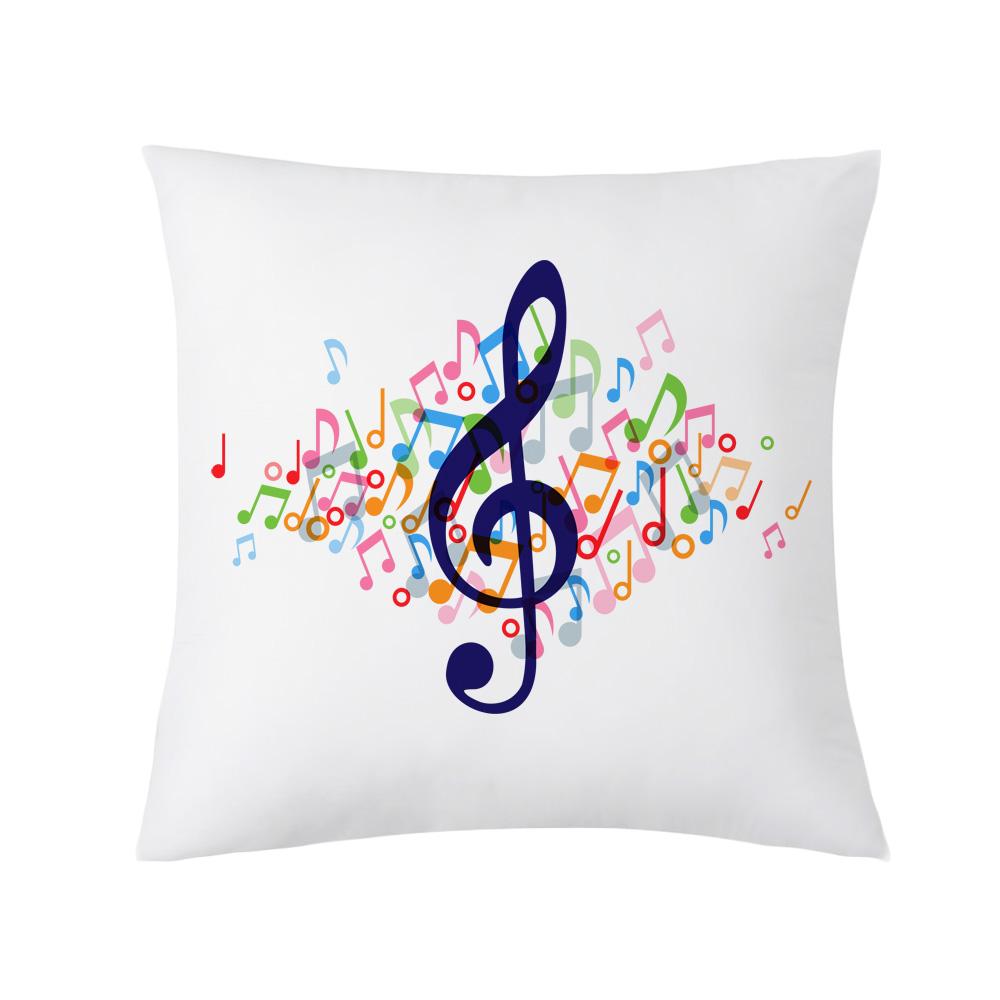 Retro Music Notes Doublesided Printed pillow cover Short plush Suitable living rooms bedrooms sofas throw cushion cover