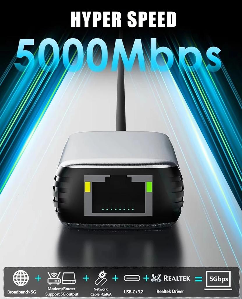 USB Ethernet Adapter USB3.1 Network 5000Mbps Card To Type C USB RJ45 Lan Adapter for Phone MacBook Laptop Desktop PC Accessories