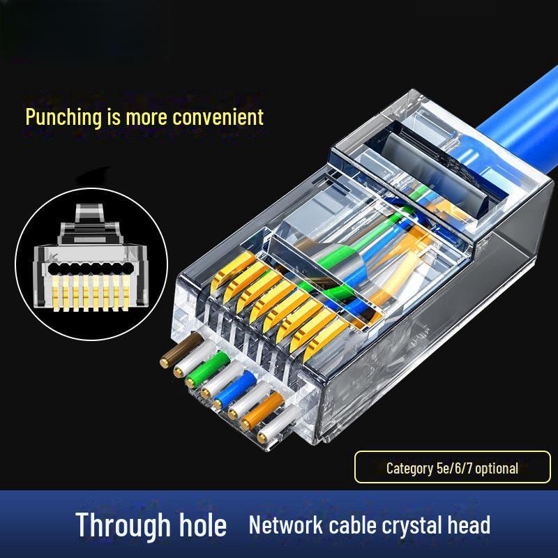 Металлический экранированный проходной коннектор RJ45 для кабелей Cat 5, 6, 7