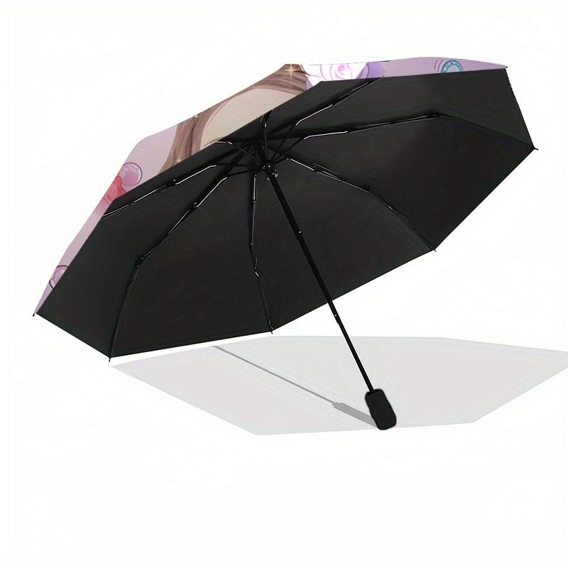Mermaid,Fantasy Automatic Folding Umbrella Simple 8 Rib Design, Bright Cartoon Pattern, Durable Iron Frame, Suitable For Travel, Outdoor, B
