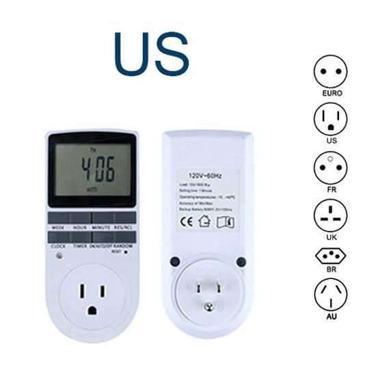 24 Hour Cyclic Electronic Digital Timer Switch EU UK AU US BR FR Plug Kitchen Timer Outlet Programmable Timing Socket 220V3