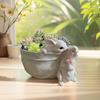 Очаровательный горшок для растений в виде кролика, смоляной горшок для растений в виде кролика, креативный искусственный цветочный горшок для украшения балкона в саду