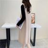Long Knitted Vest Women V-neck Jacket Sweater Knee Length Dress Loose  Autumn Winter Sleeveless Solid