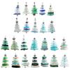 Sea Glass Christmas Tree Advent Calendar 2025 with 24 Mini Christmas Tree Ornaments Christmas Advent Calendar for Home Decor