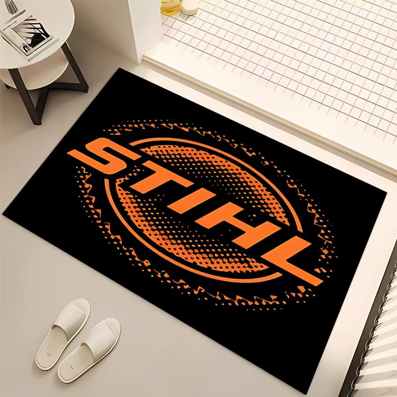 1pc Stihl logo Print Area Rug - Soft, Washable Non-Slip Indoor Mat, Living Room, Home Office Decorative Rug,Office Decorative