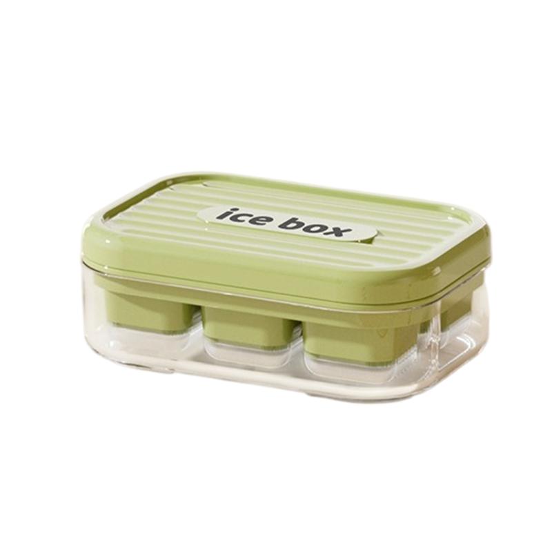 6 Grids Ice Cube Tray With Lid Mini Ice Cube Mold Easy-Release Ice Mould With Removeable Lid Ice Making Mold Diy Ice Cube Tray