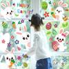 137pcs-Easter Static Window Stickers, Rabbit Egg Double-sided Decorative Window Stickers, Holiday Window Decoration Stickers