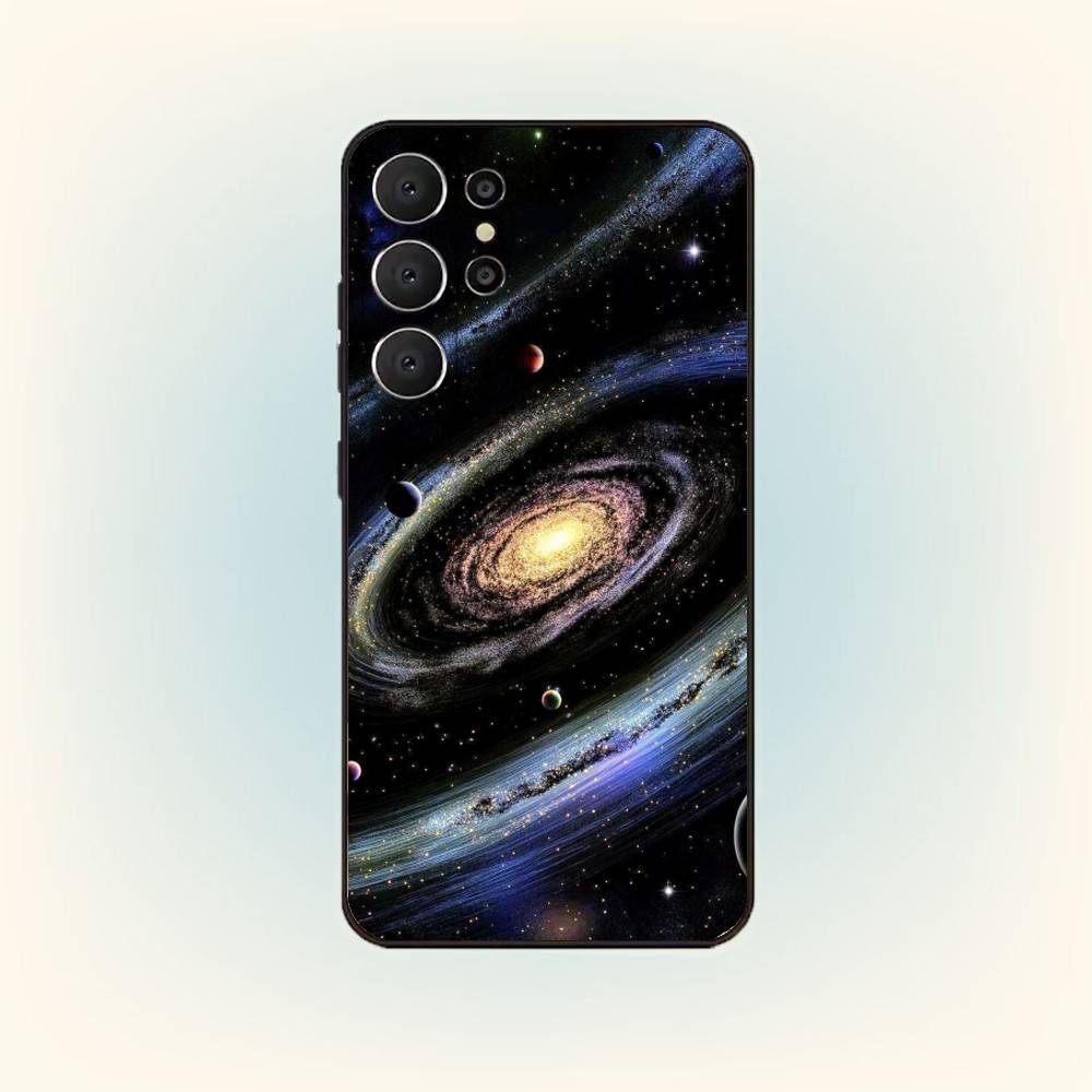 Чехол для телефона Космическая Галактика Вселенная Для Samsung S26,S25,24,23,22,30,21,10,9,Ultra,Plus,Lite,Черный Мягкий Чехол