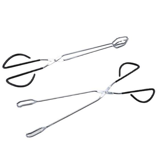 Щипцы для ножниц для еды, нержавеющая сталь, нескользящая длинная ручка, защита от ожогов, многофункциональный зажим для сервировки стейка, хлеба, углерода, гриль