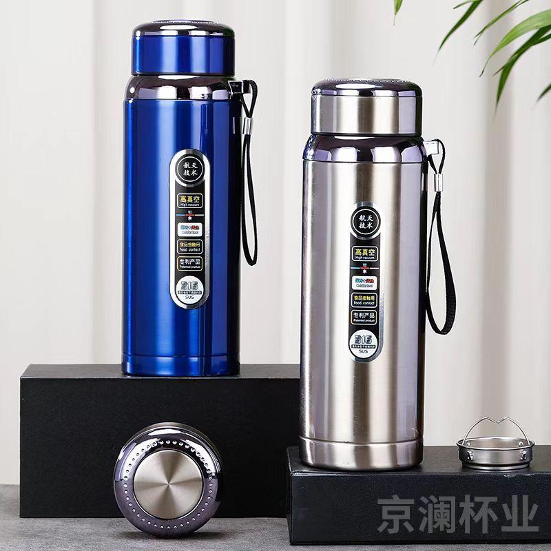 Термос большой емкости 600 мл/800 мл/1000 мл Термосы Портативный термос из нержавеющей стали Бутылка для воды Дорожная чайная кружка Офисный термос