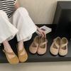 Inner Height Increase Leather Mary Jane Shoes 2025 Spring and Summer New Korean Version Retro Grandma Shoes One-word Buckle Single Shoes Women