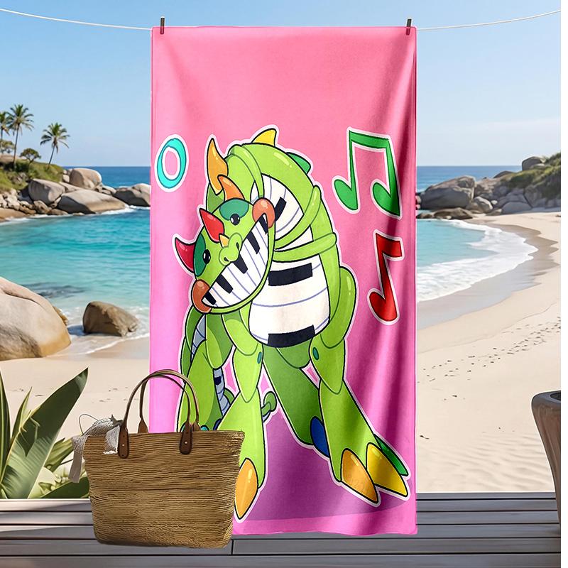 Pianosaurus Printed Quick Dry Beach Towel Super Absorbent Soft Lightweight Bath Towel for Pool Summer Travel