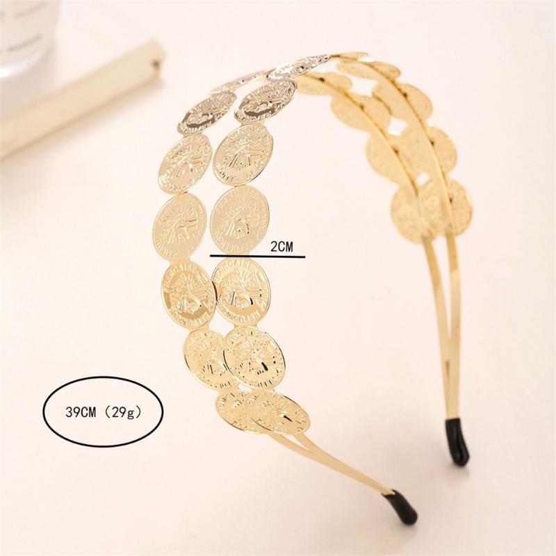 Элегантное золотое головное украшение с монетами Модные повязки на голову для костюма для танца живота и фестивальных аксессуаров Женские головные уборы для вечеринок