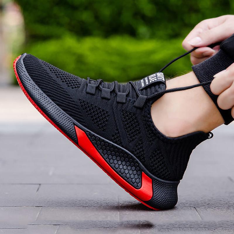 Мужские дышащие сетчатые повседневные кроссовки Four Seasons Lace-Up Fashion Casual Shoes Летние дышащие однотонные мужские кроссовки