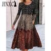 Women's Fashion Autumn Winter Long Sleeve O-Neck Casual Dresses