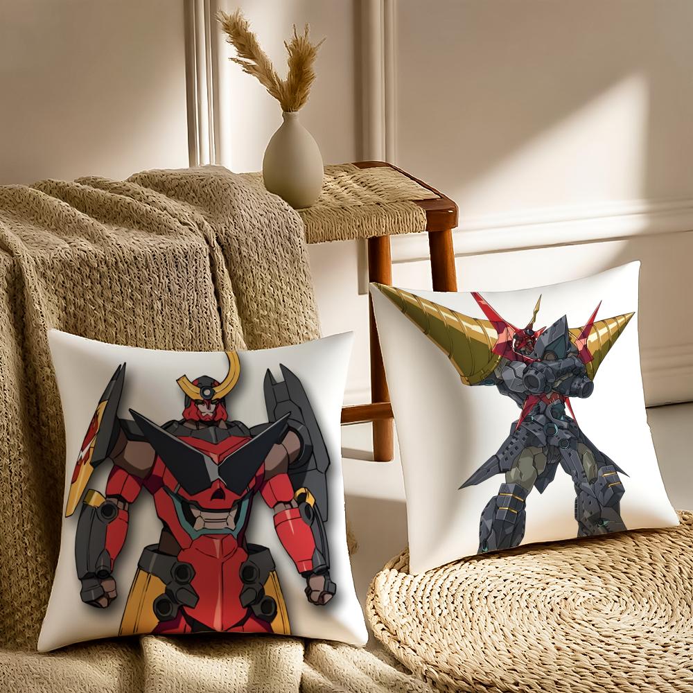 Чехол для подушки с принтом аниме M-Mecha Gurren Lagann Наволочка Противопылевой клещ Декор Гостиной Дивана Подушка Комната