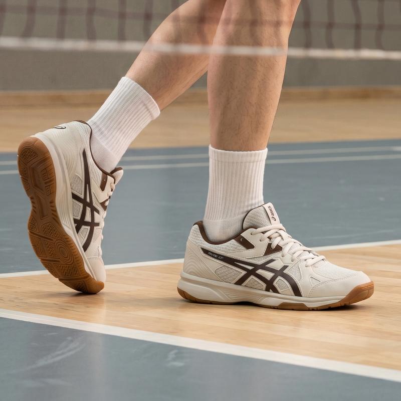Asics River Cs Cf Удобные Профессиональные Прочные Низкие Кроссовки для Бадминтона Унисекс Желто-Коричневые 1073A072-250