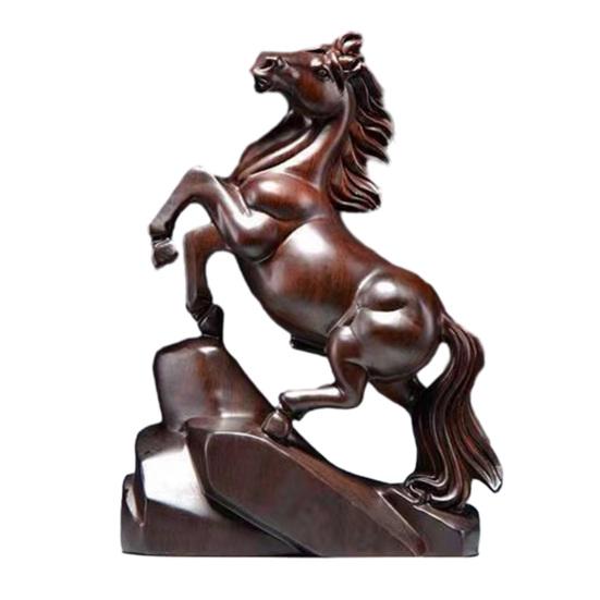 Деревянная фигурка лошади Маленькая статуэтка лошади 2026 год Китайский Новый год Животное зодиака Скульптура Фэн-шуй Украшение для рабочего стола для богатства удачи