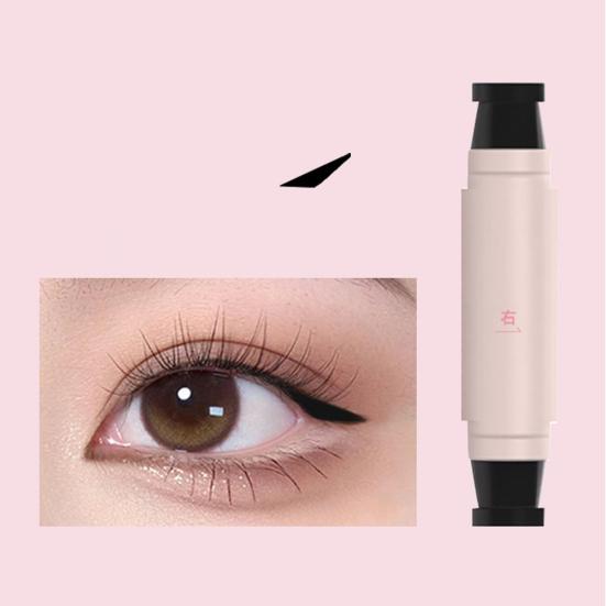Yousheng 2.1ML Double Head Precision Eyeliner Stamp Long-Lasting Waterproof Smudge-proof Liquid Eyeliner Pen Easy Cats Eye Stencil Makeup Tool