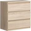 Chest of Drawers CHELSEA 3 Drawers - Oak Color - W 77.2 X D 42 X H 79.9 Cm