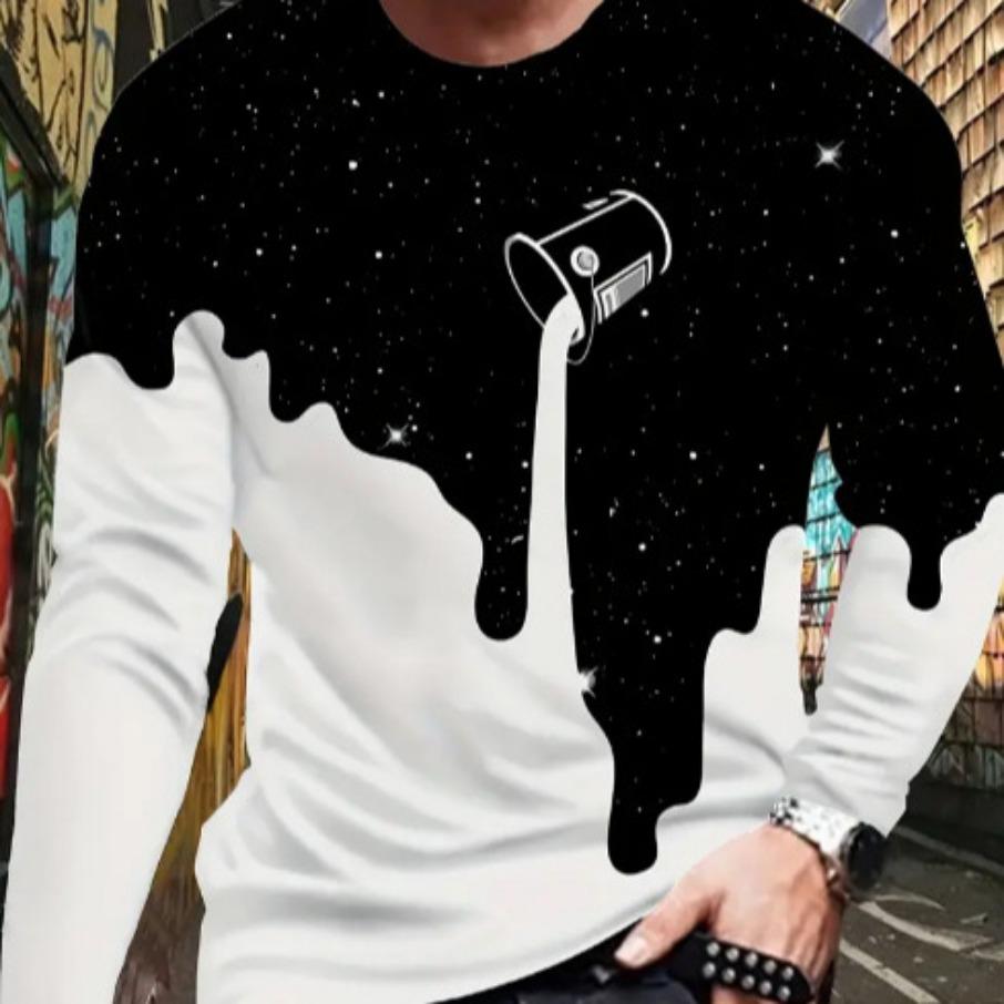 Женская футболка с круглым вырезом, длинным рукавом и 3D-принтом