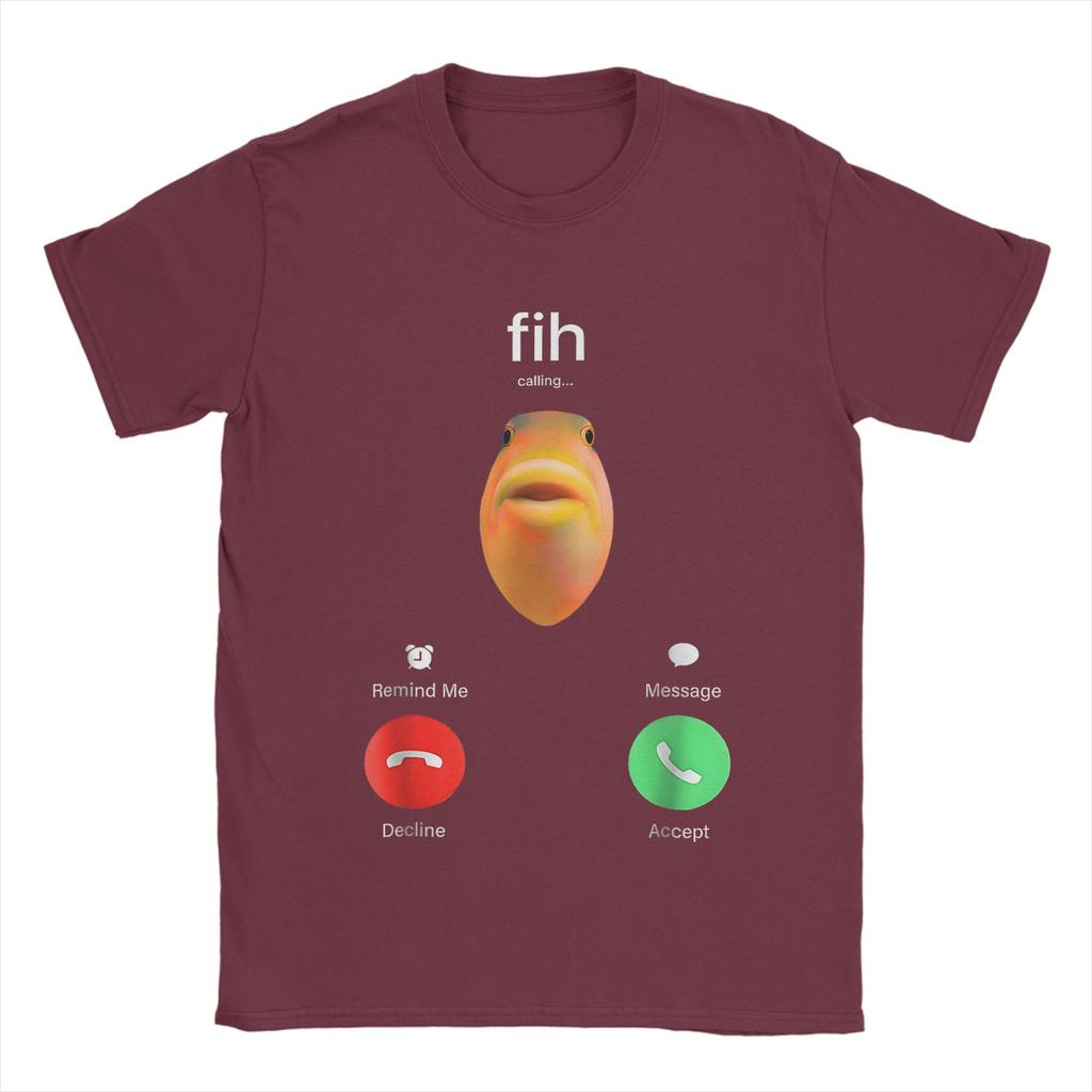 Мужская футболка Fih Calling Remind Me Message Хлопковые Топы Смешные Футболки с коротким рукавом с круглым вырезом Летняя Футболка