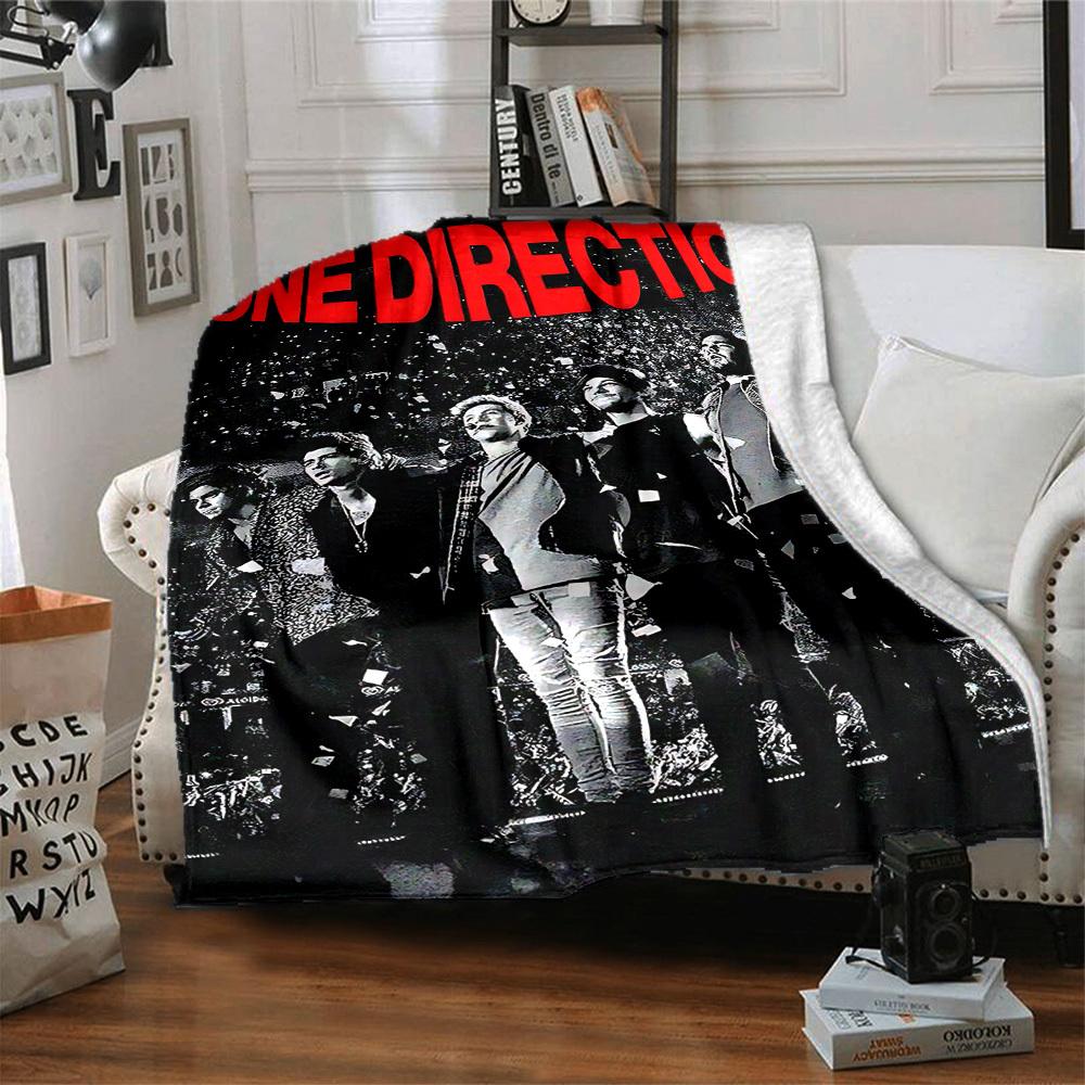 1pc ONE DIRECTION Flannel Blanket [Cozy Throw Blanket] For Sofa, Bed, Travel, Camping, Livingroom, Office, Couch, Chair, And Bed