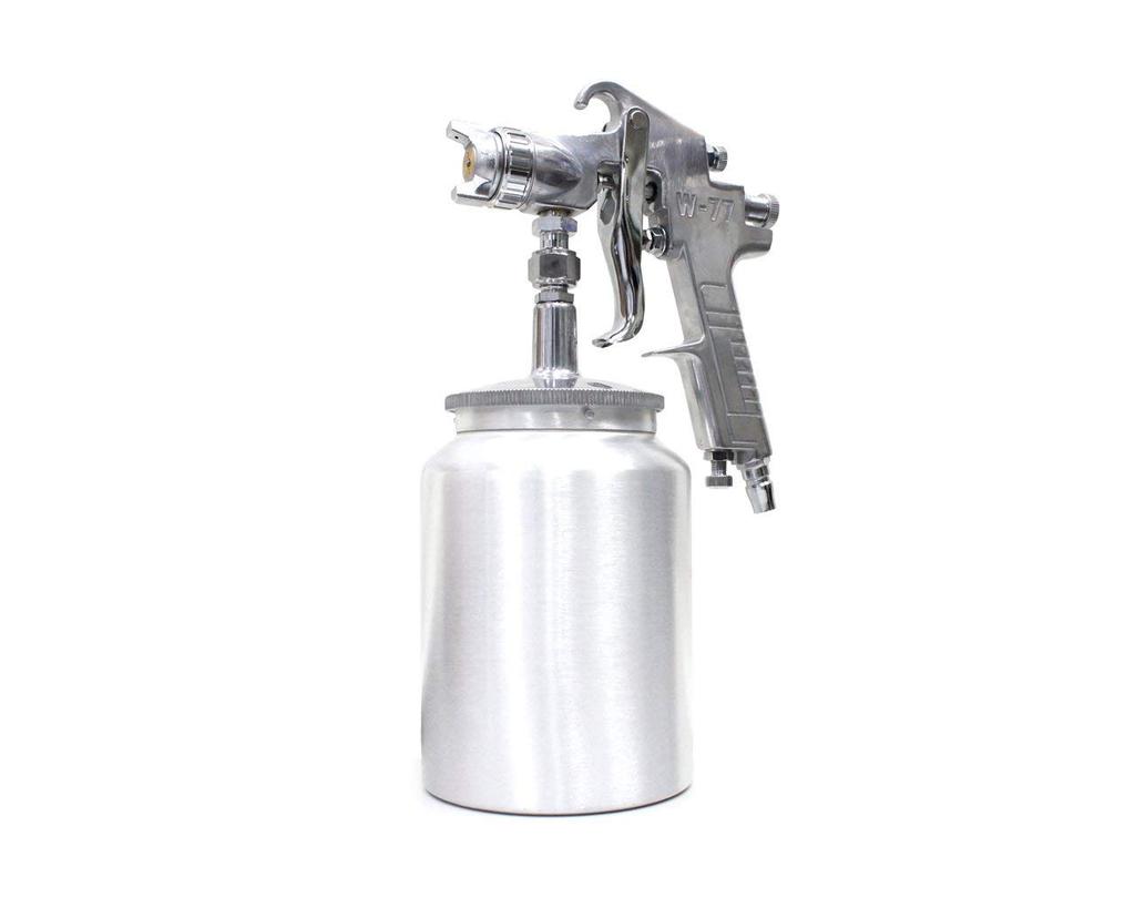 Professional Air Spray Gun, 2.0mm Nozzle Diameter, 1000cc Lower Cup, Suction Type, Adjustable Pattern, Air Volume, and Discharge Rate