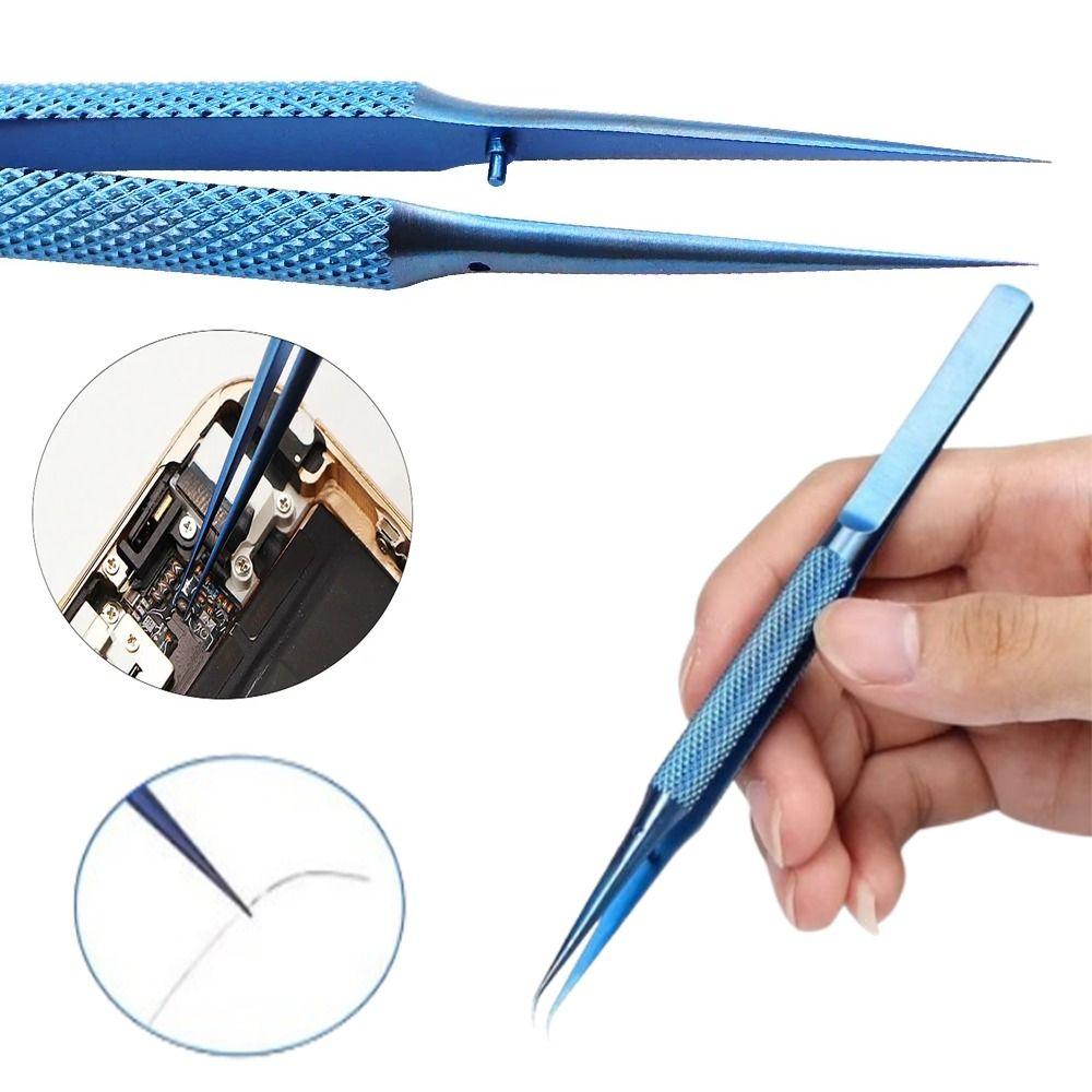 140mm Fingerprint Flying Wire Tweezers Curved/Straight Tip Precision Tweezers Maintenance Tool
