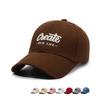 Curved Cotton Brim Cap With Embroidery Adjustable Strap Men Women Outdoor Use